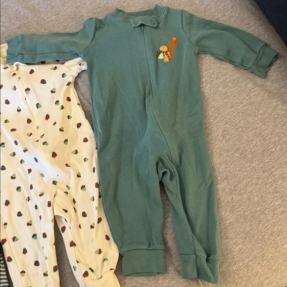 Amazon Essentials Footless Sleeper Romper Set Unisex Boy Girl Green 6 Months - Picture 5 of 5